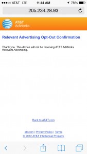 ATT NON Opt Out